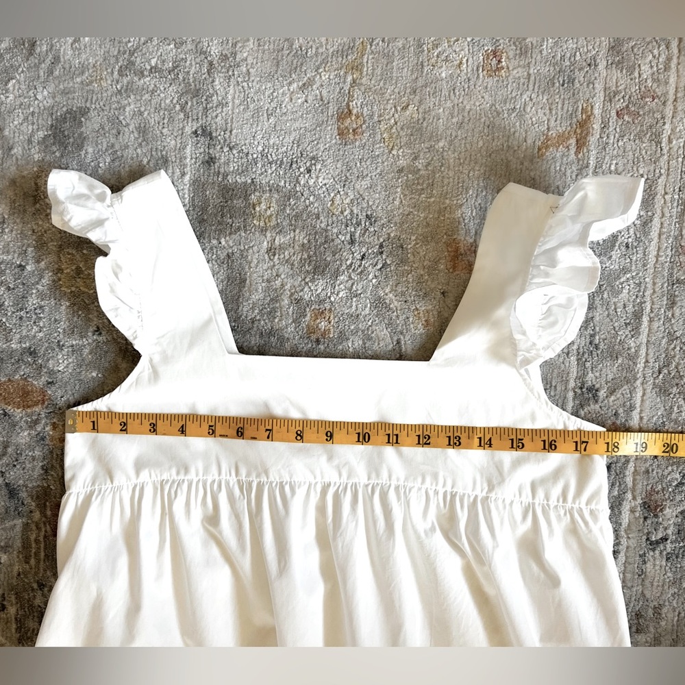 Compania Fantastica White Mini Tiered Poplin Dress with Pockets Size M - Picture 11 of 12